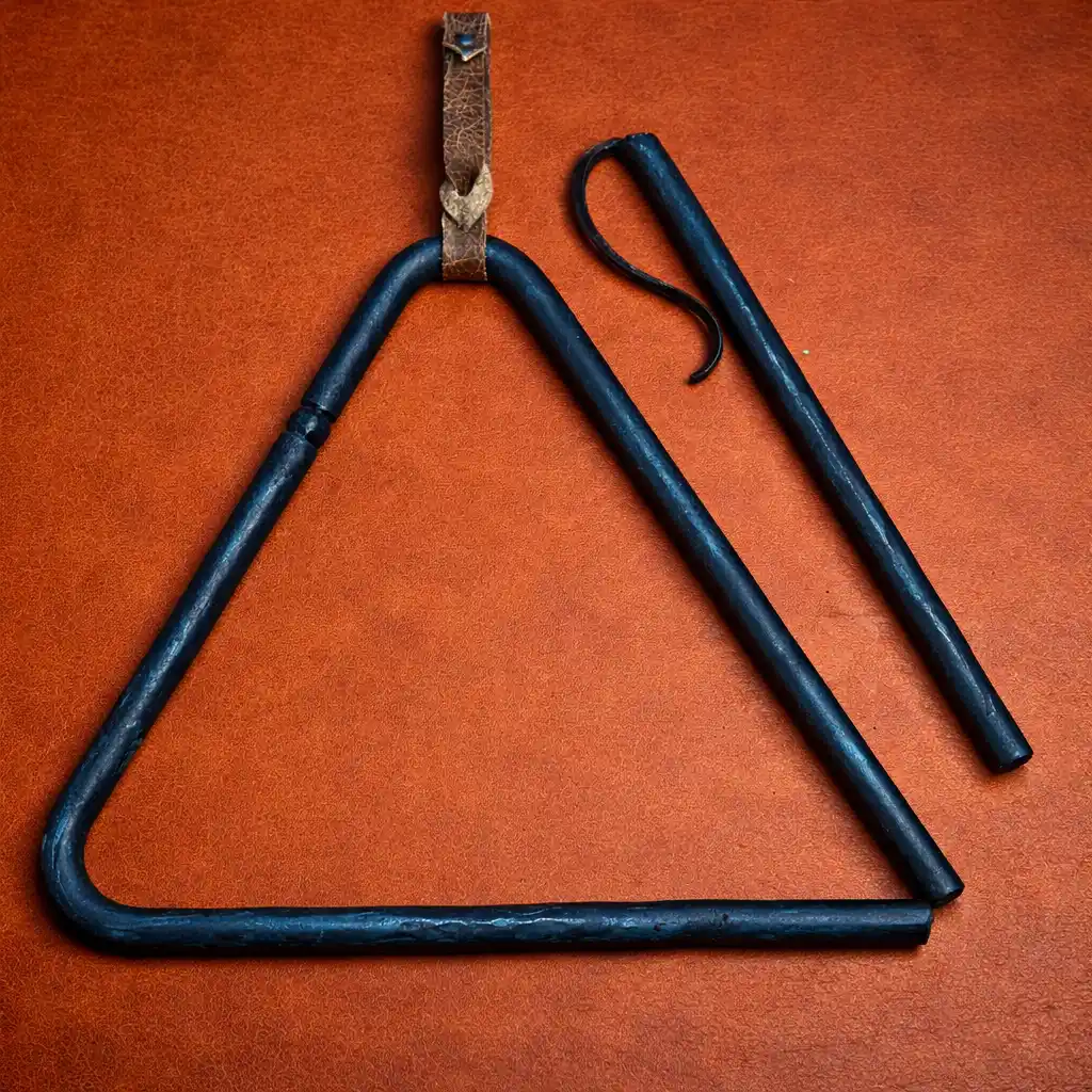 hand-forged dinner bell triangle with dinger